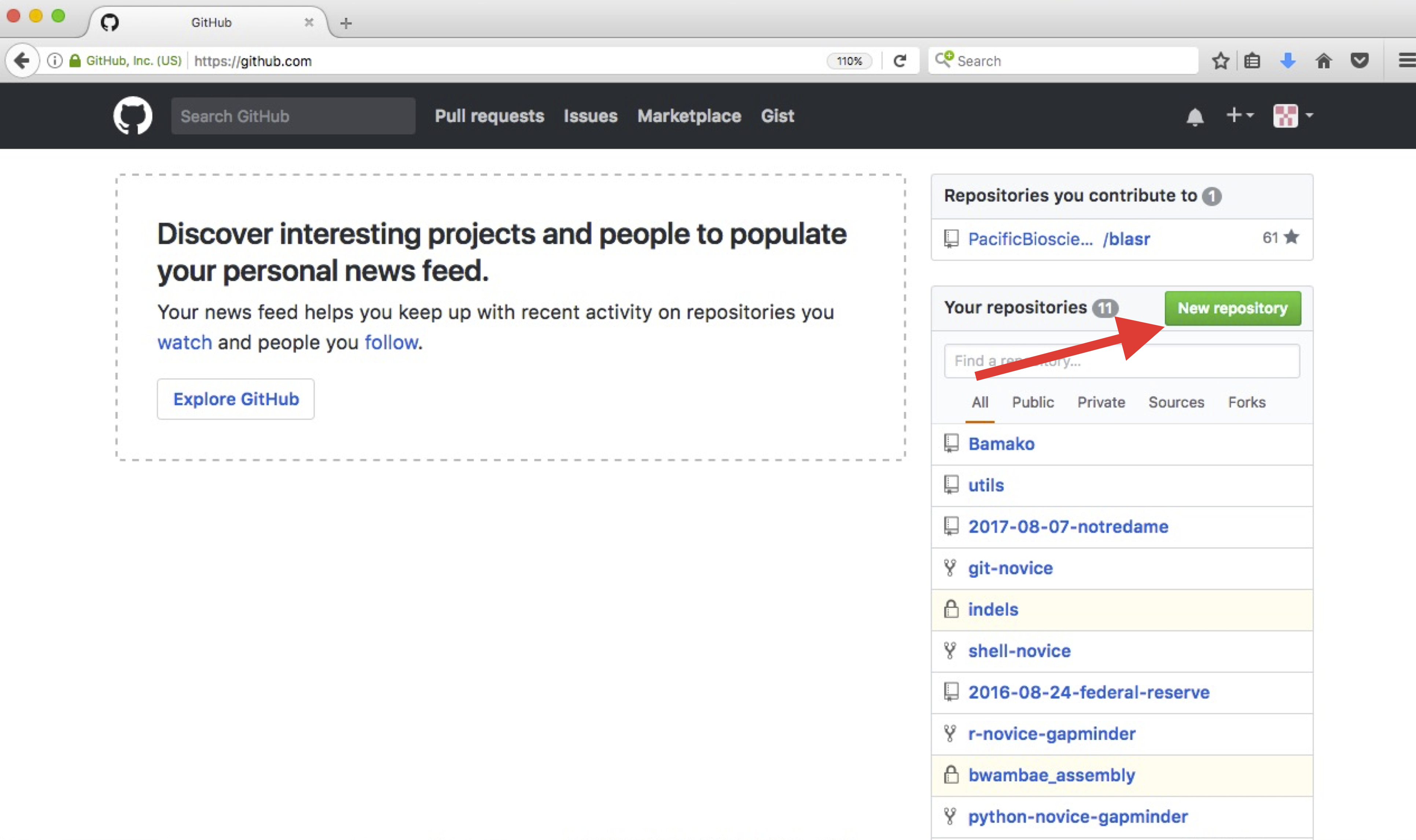 Creating a Repository on GitHub (Step 1)